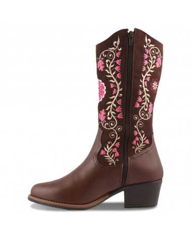 Bota Vaquera para Dama Dominiq Mod. 1396 con Bordado Floral