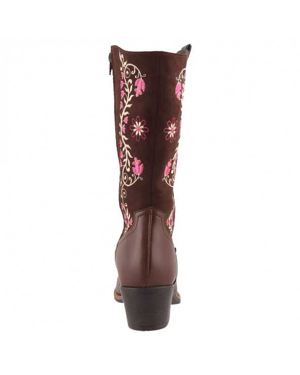Bota Vaquera para Dama Dominiq Mod. 1396 con Bordado Floral