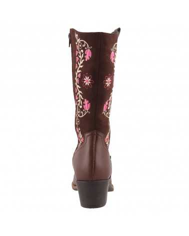 Bota Vaquera para Dama Dominiq Mod. 1396 con Bordado Floral