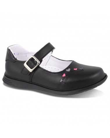 Zapato Escolar Casual Niña Dominiq Mod. 2293 Corona y Corazones
