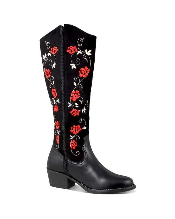 Bota Vaquera para Mujer Dominiq Mod. 1152 Bordado flores