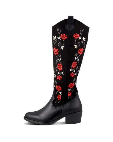 Bota Vaquera para Mujer Dominiq Mod. 1152 Bordado flores