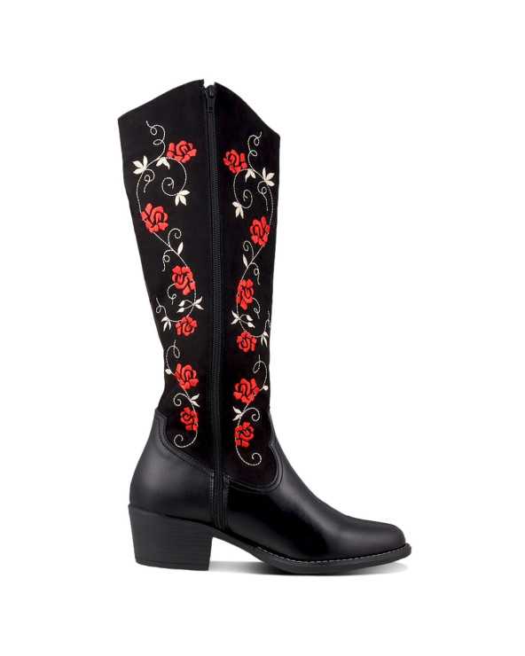 Bota Vaquera para Mujer Dominiq Mod. 1152 Bordado flores