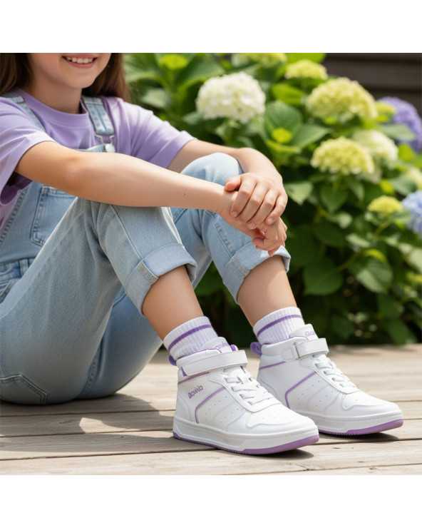 Tenis Casual tipo Bota Niña-Niño Dominiq 2972 Abrochado fácil