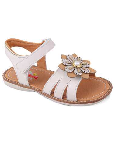 Sandalia Huarache para Niña Dominiq 320 con Flor y Velcro