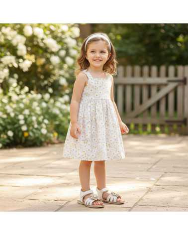 Sandalia Huarache para Niña Dominiq 320 con Flor y Velcro