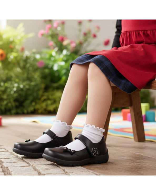 Zapato escolar para Niña Dominiq Mod. 301 con Moño y bordado