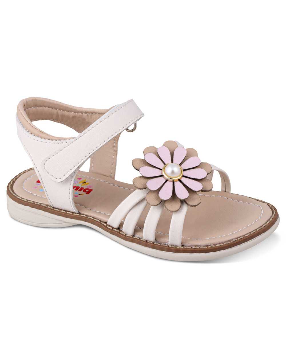 Sandalia Huarache Niña Dominiq 7082 Flor y velcro