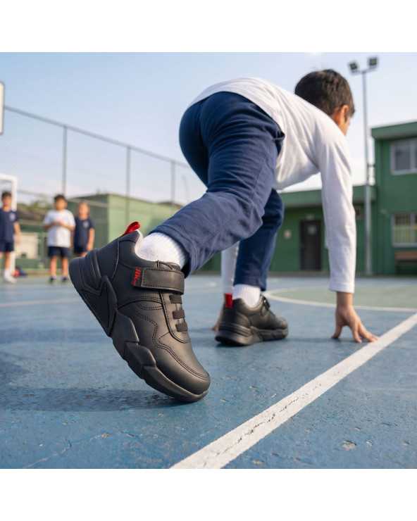 Tenis Deportivo Escolar de Piel para Niño Rokino 3439