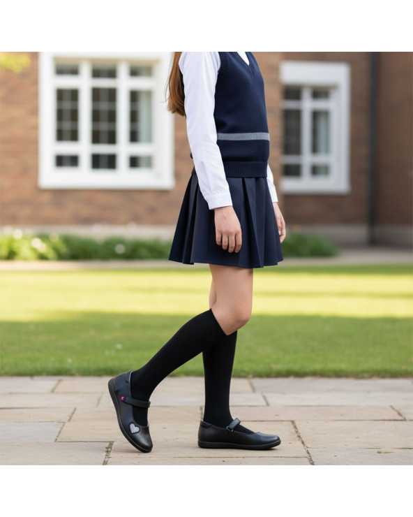 Zapato Escolar Para Niña y Jovencita Dominiq 2322 con Arco y Velcro