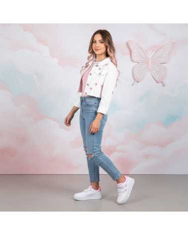 Tenis de Niña y Jovencita Dominiq 2462 Látigo en velcro