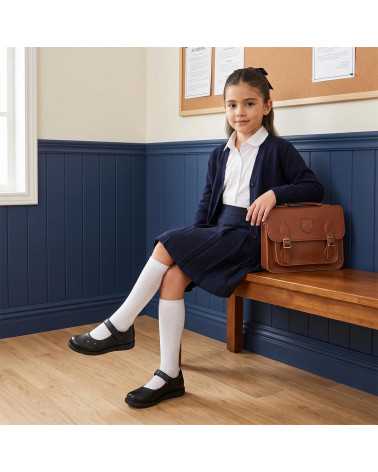 Zapato Escolar Niña Negu 104 Ajuste con Velcro y Lindo Bordado