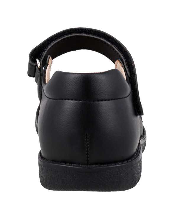 Zapato Escolar Niña Negu 104 Ajuste con Velcro y Lindo Bordado