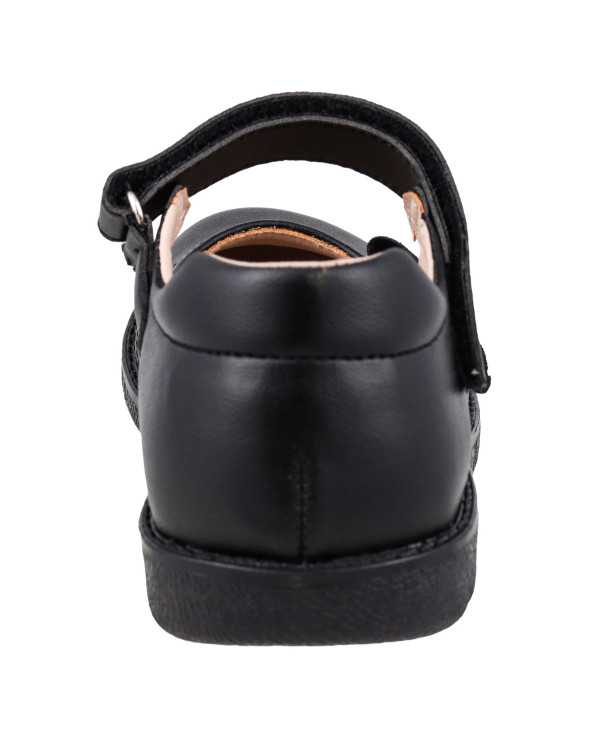 Zapato Escolar Niña Negu 105 Ajuste con Velcro y Lindo Moño
