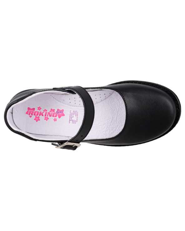 Zapato Escolar de Piel Niña y Jovencita Rokino 3631 con Arco y Hebilla