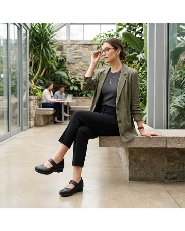 Zapato de Confort Dama QDi 2931 con Velcro Tipo Mary Jane
