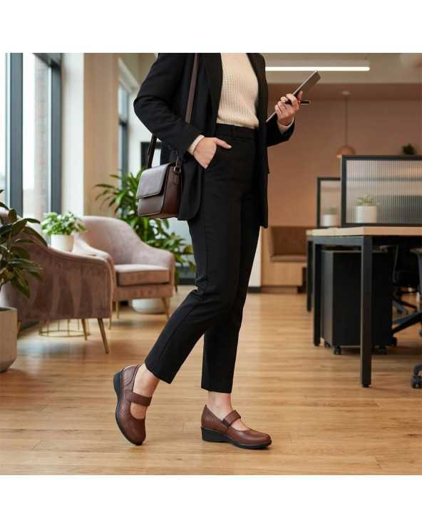 Zapato de Confort Dama QDi 2931 con Velcro Tipo Mary Jane