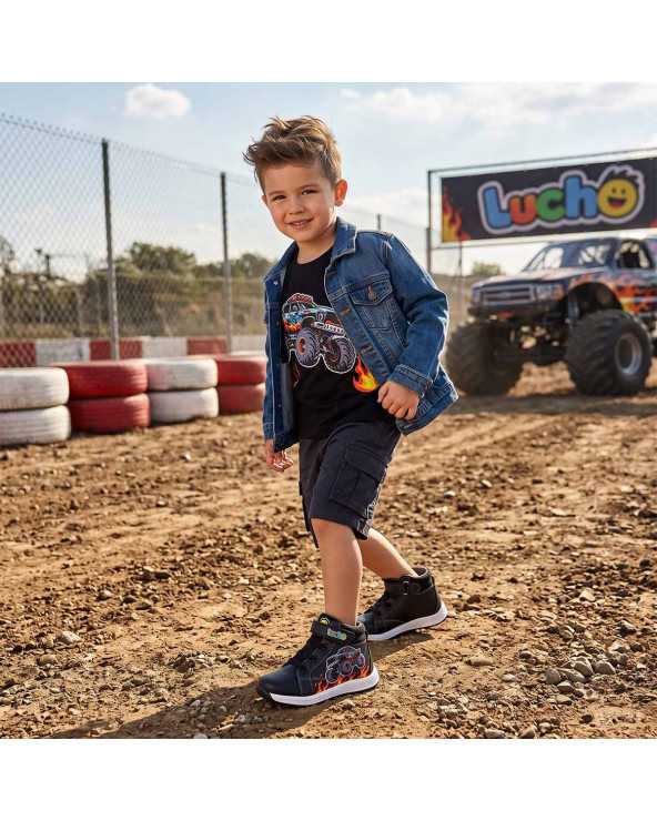 Tenis Bota Niño 1 a 7 Años Lucho 2086 Monster Truck