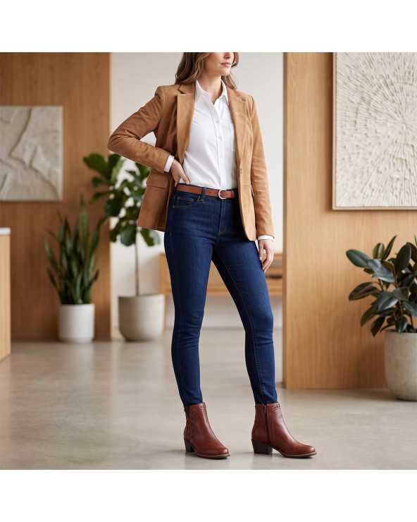 Botines Mujer Bota Vaquera Dominiq 1158 con Cierre Interior