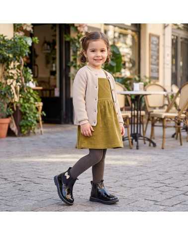 Bota Casual Niña Lucho 352 Moño Brillante Cierre Interno