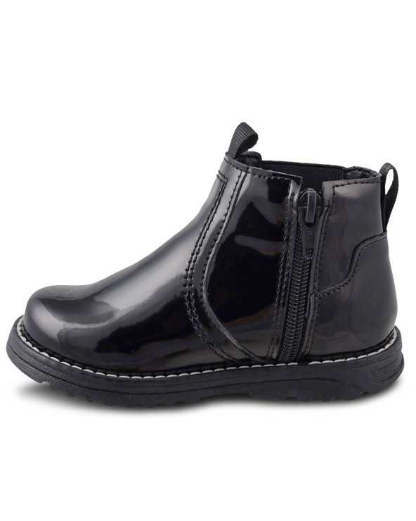Bota Casual Niña Lucho 352 Moño Brillante Cierre Interno