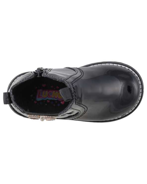 Bota Casual Niña Lucho 352 Moño Brillante Cierre Interno