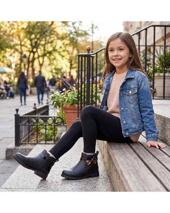Bota para Niña Dominiq 1435 Moño Brillante Cierre Interno