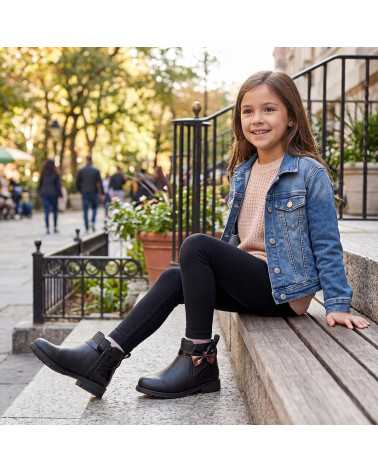 Bota para Niña Dominiq 1435 Moño Brillante Cierre Interno