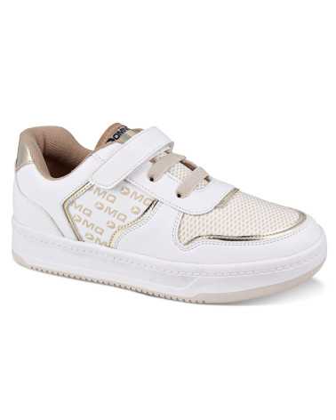 Tenis Casual Niña Dominiq 2973 Látigo velcro Detalle Dorado