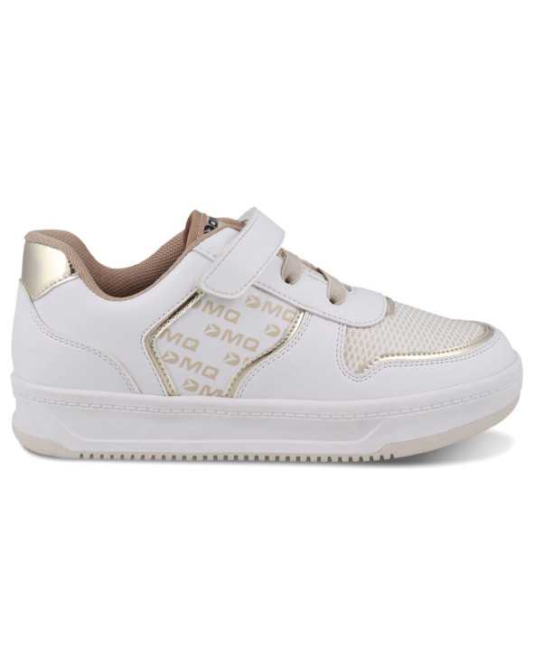 Tenis Casual Niña Dominiq 2973 Látigo velcro Detalle Dorado