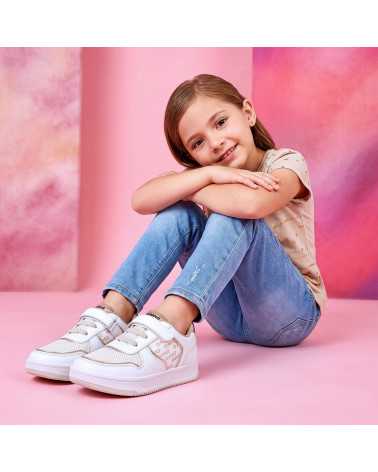 Tenis Casual Niña Dominiq 2973 Látigo velcro Detalle Dorado